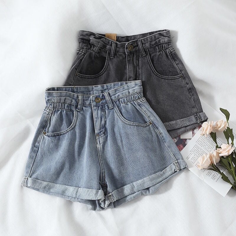 Classic High-Rise Denim Shorts