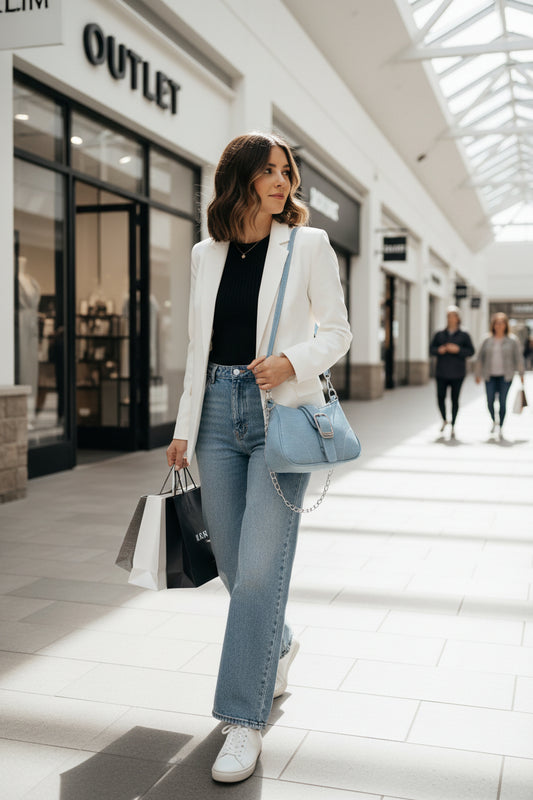 Jeans Women's High-End Canvas Chain Crossbody Bag